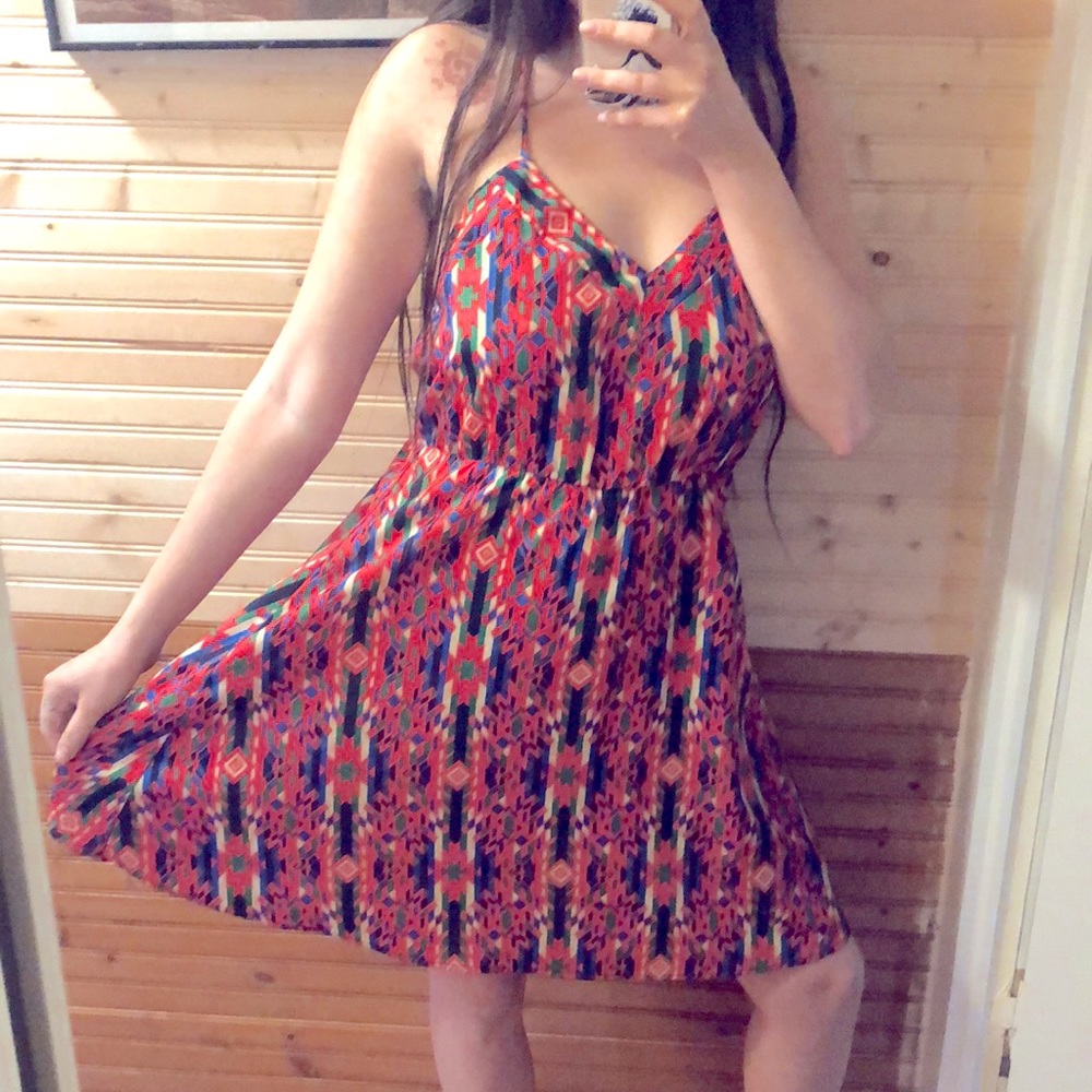 Southwestern print red dress